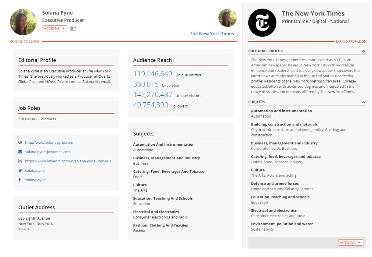 AgilityPR media Resume template