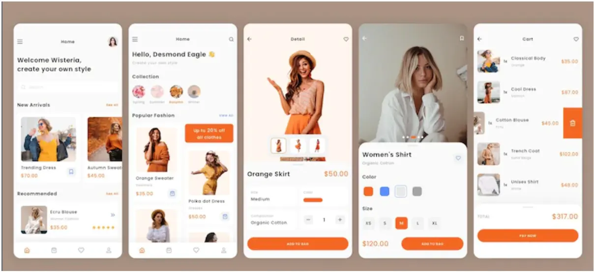 Clothing amp fashion shopping app ui kit