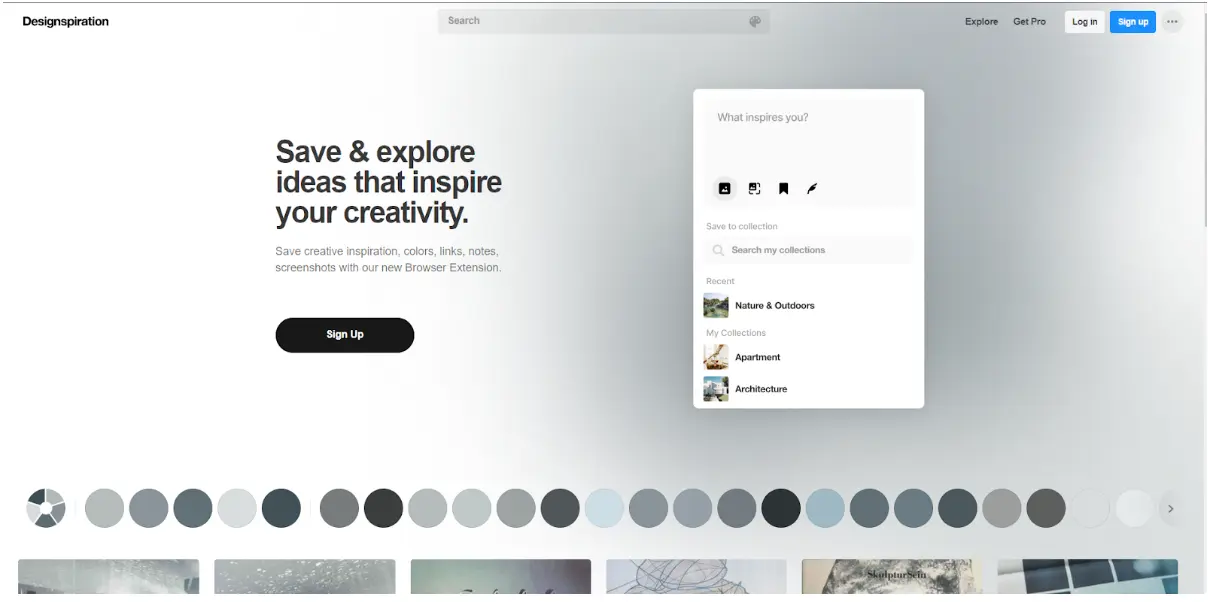 Designspiration homepage