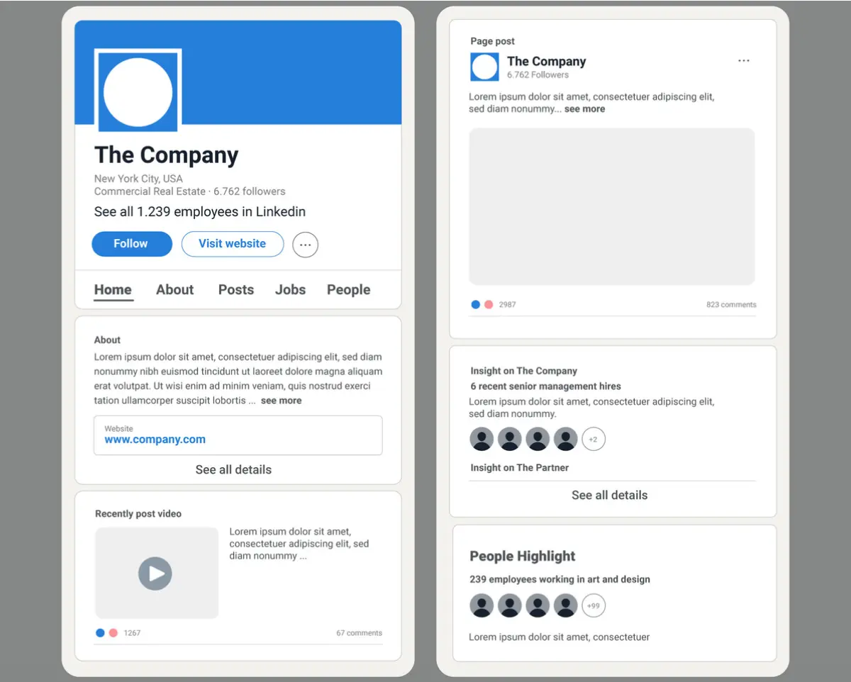 Flat design linkedin mockup