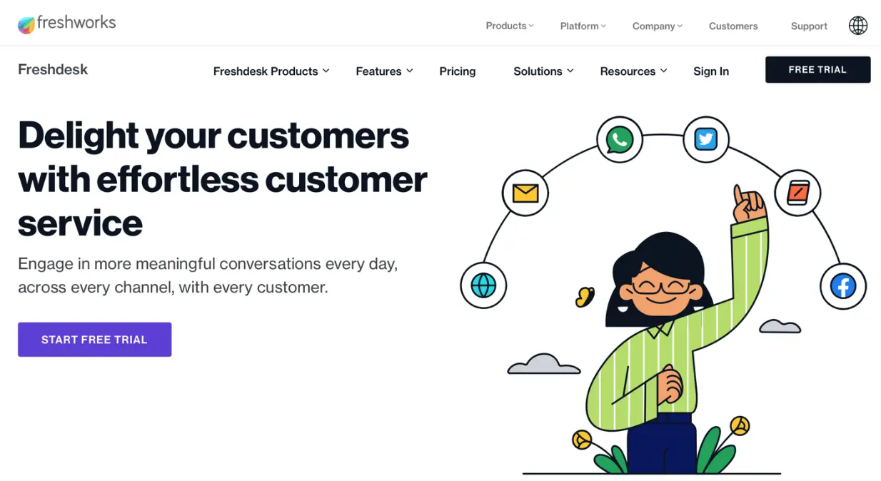 Freshworks landing page