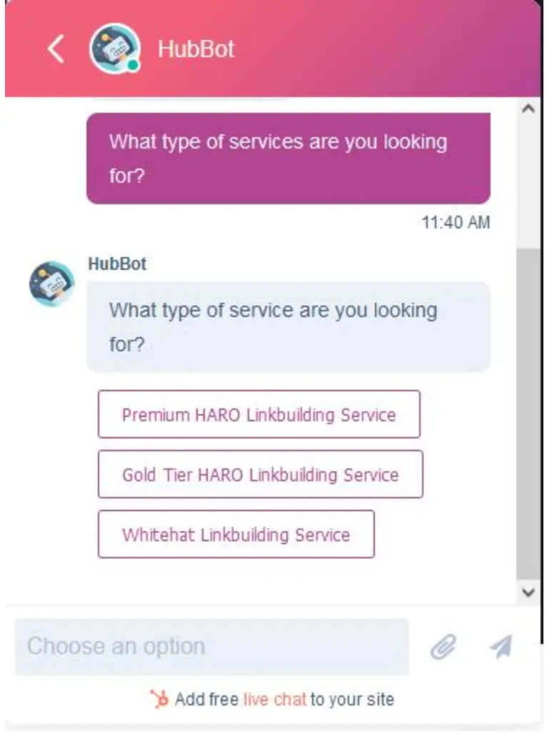 Hubspot chatbot