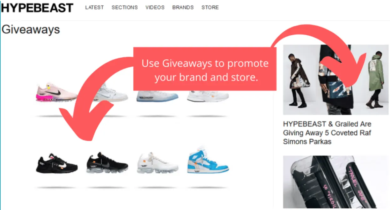 Hypebeast giveaways