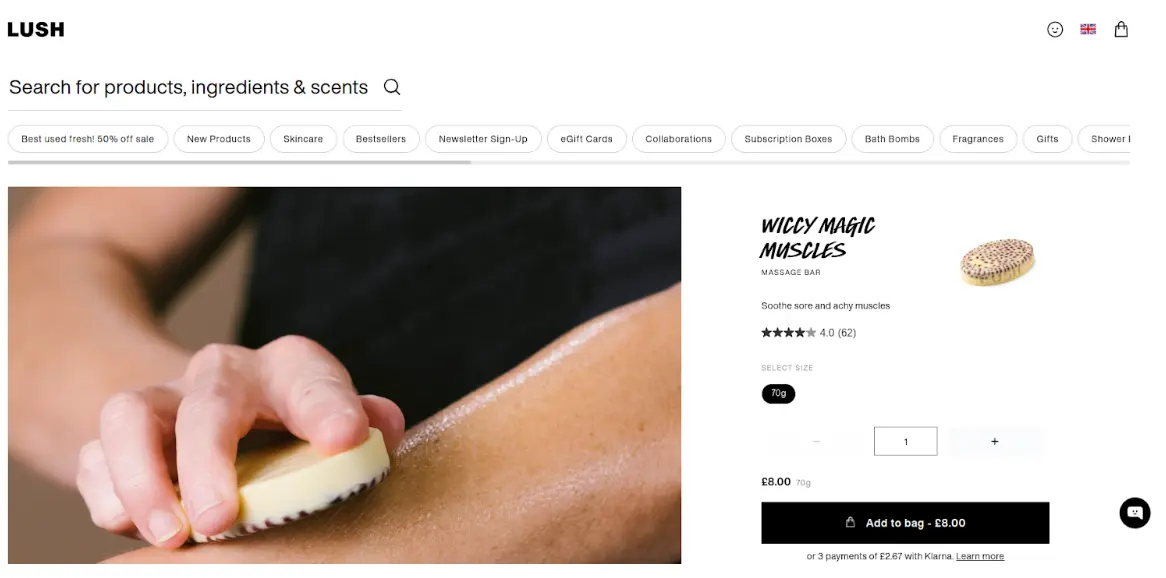 Lush product feature