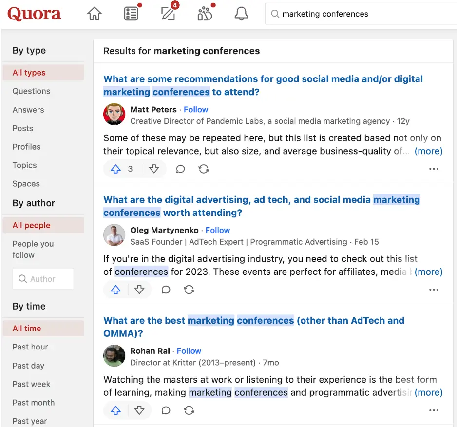 Quora screenshot