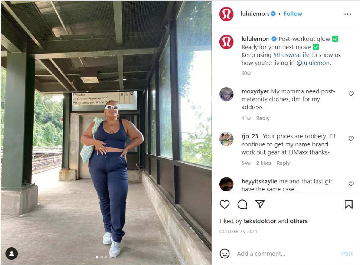 lululemon instagram post
