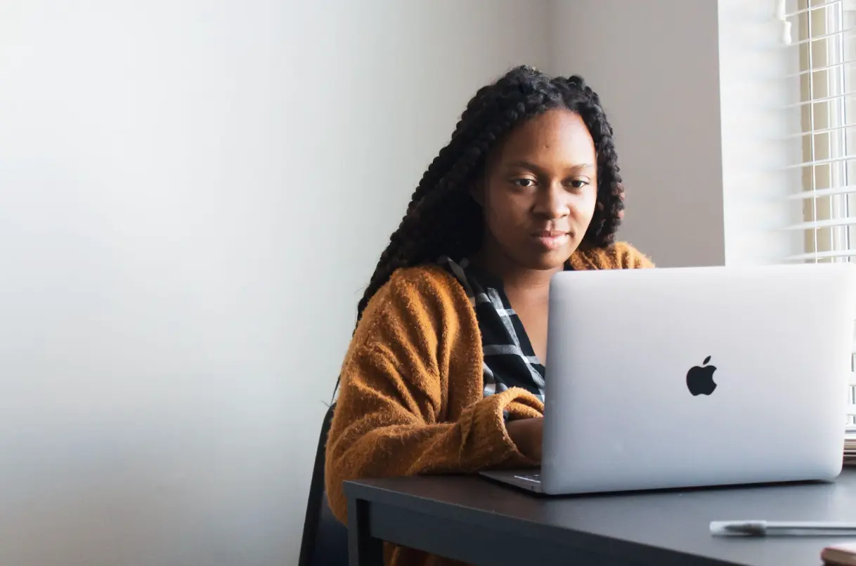 Woman working on computer