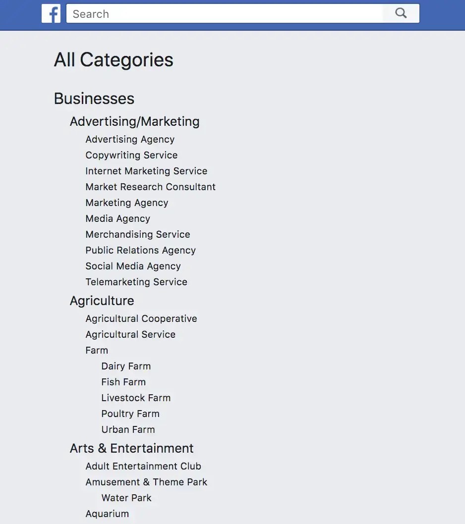 add-facebook-page-catagories