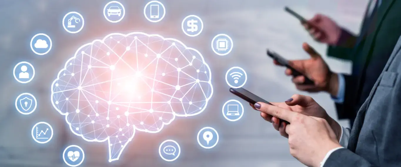 ai-brain-and-hands-holding-smartphones
