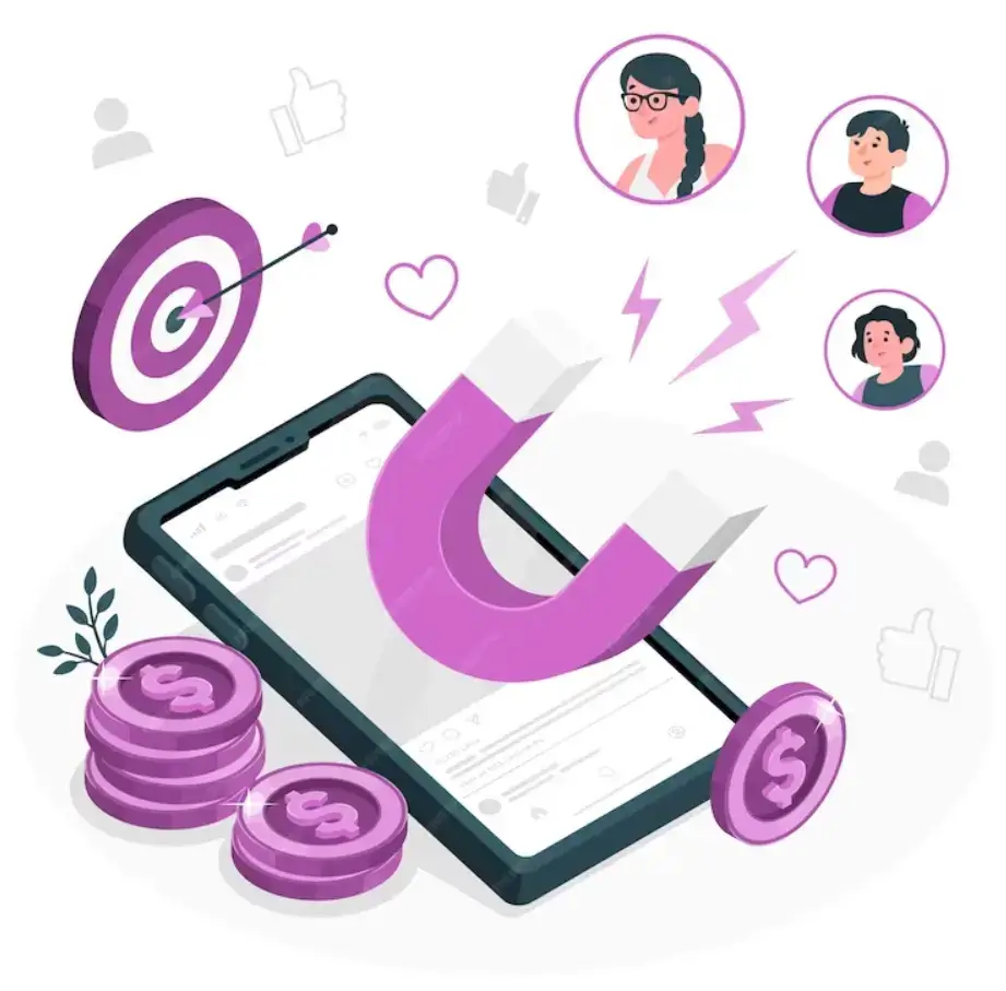 attracting-target-audience-social-media-illustration