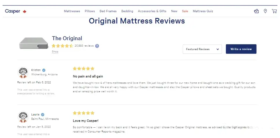 casper-mattress-reviews-screenshot
