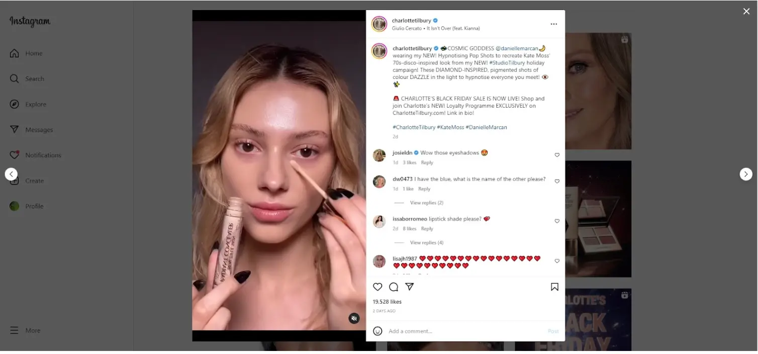 charlottetillburys instagram post