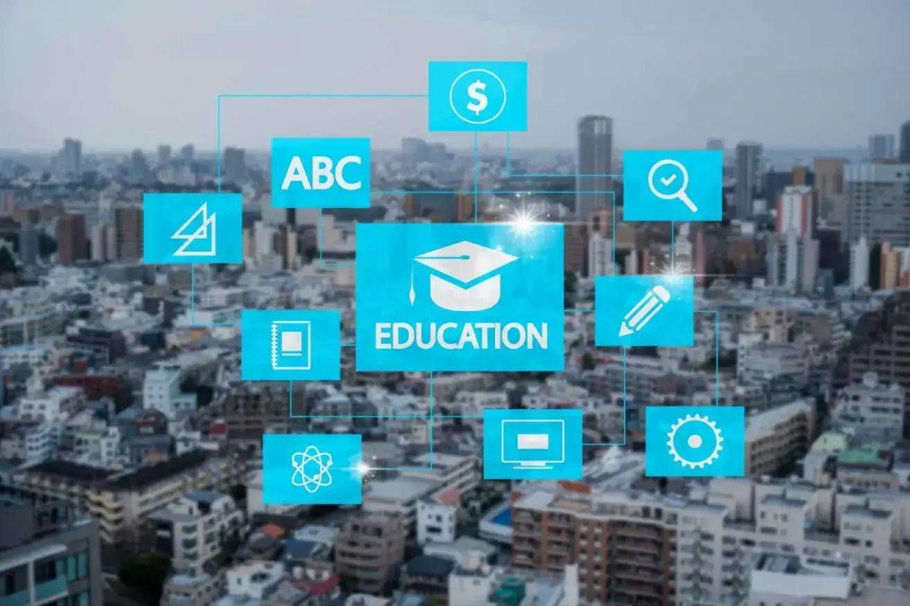 city-committed-education-collage-concept