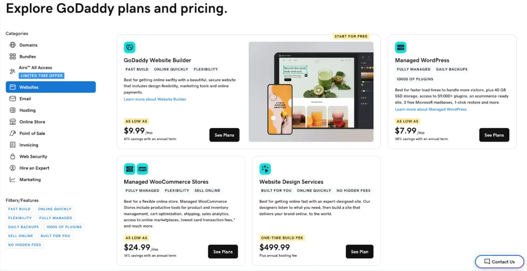 godaddy-pricing-plans