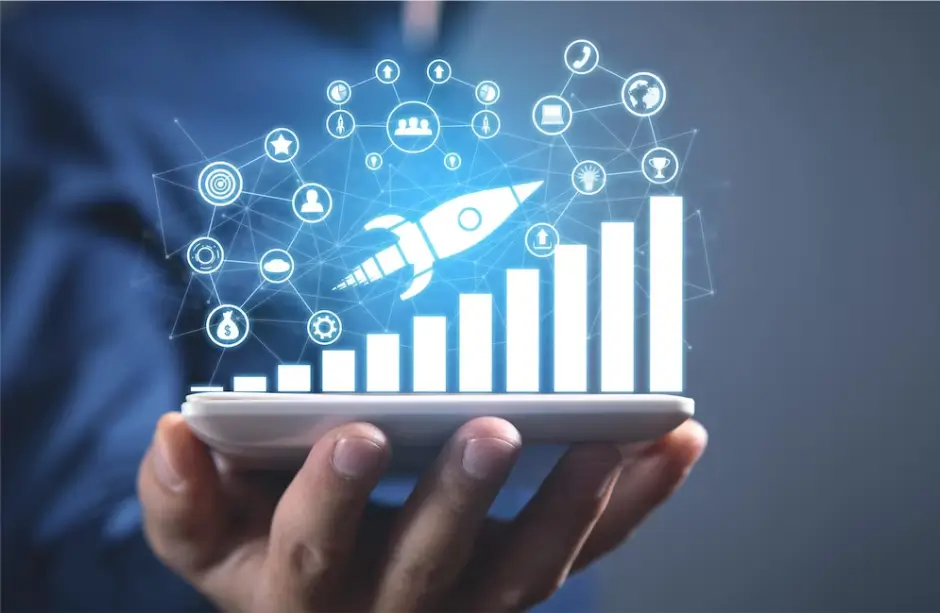 graph-and-rocket-on-tablet