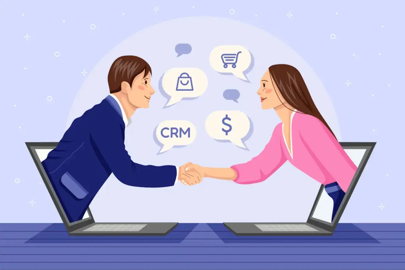 hand-drawn-flat-design-crm-illustration