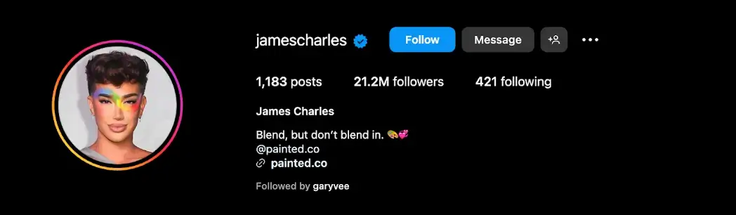 jamescharles-instagram-profile-screenshot