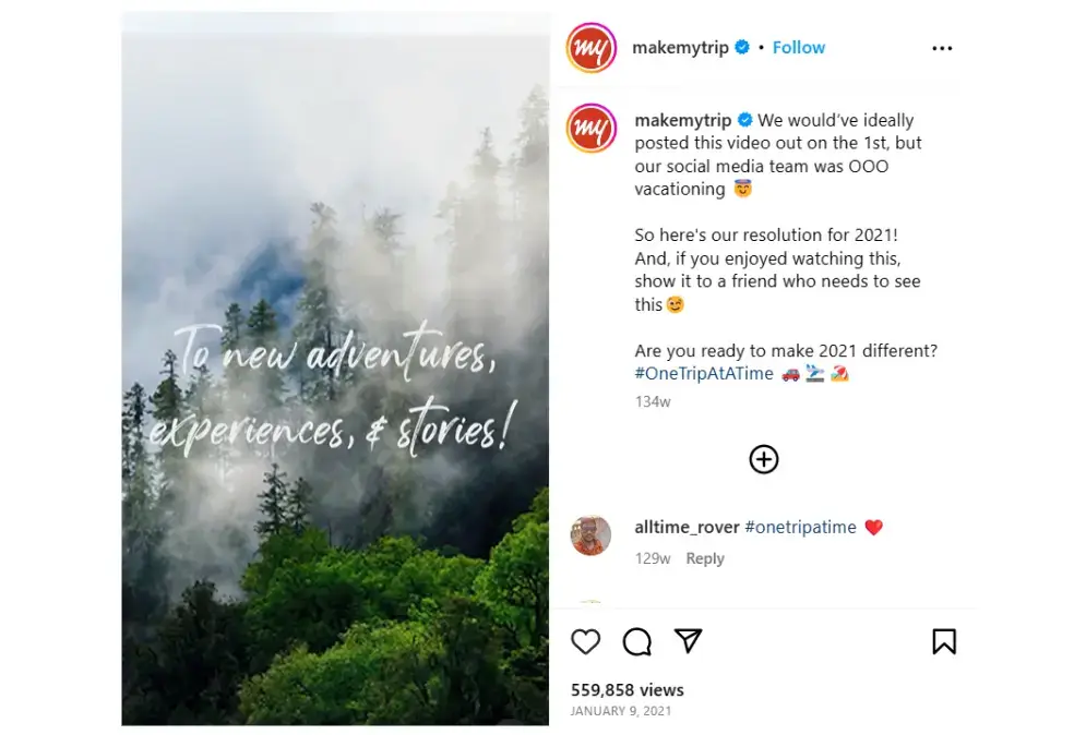 makemytrip-instagram-post-screenshot
