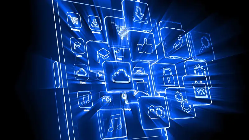 mobile apps on phone screen