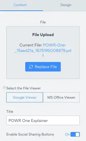 pdf embed POWR editor
