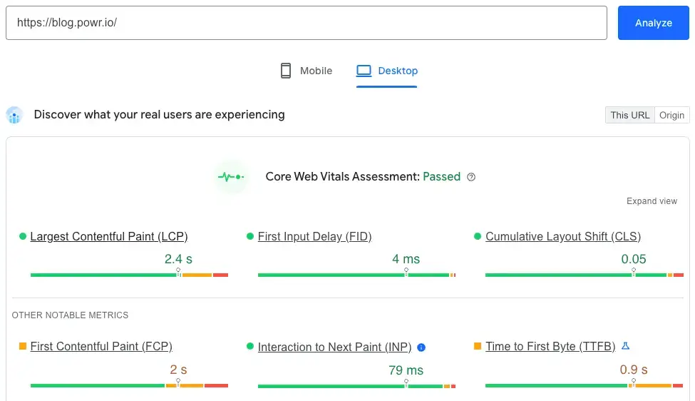 powr-blog-pagespeed-insights-results