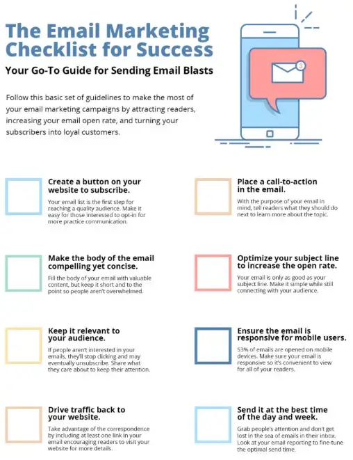 screenshot for a checklist for email marketing success