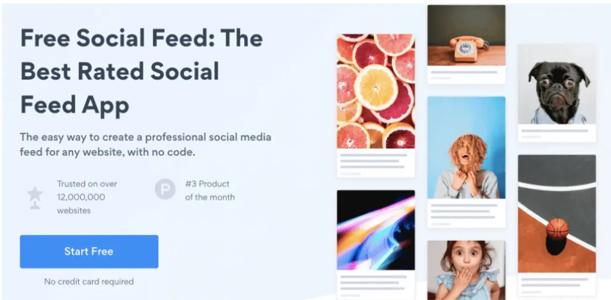 screenshot of homepage for POWR Social Feed plugin