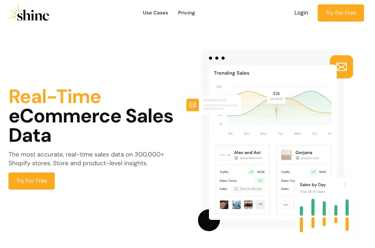 shine-commerce-homepage-screenshot