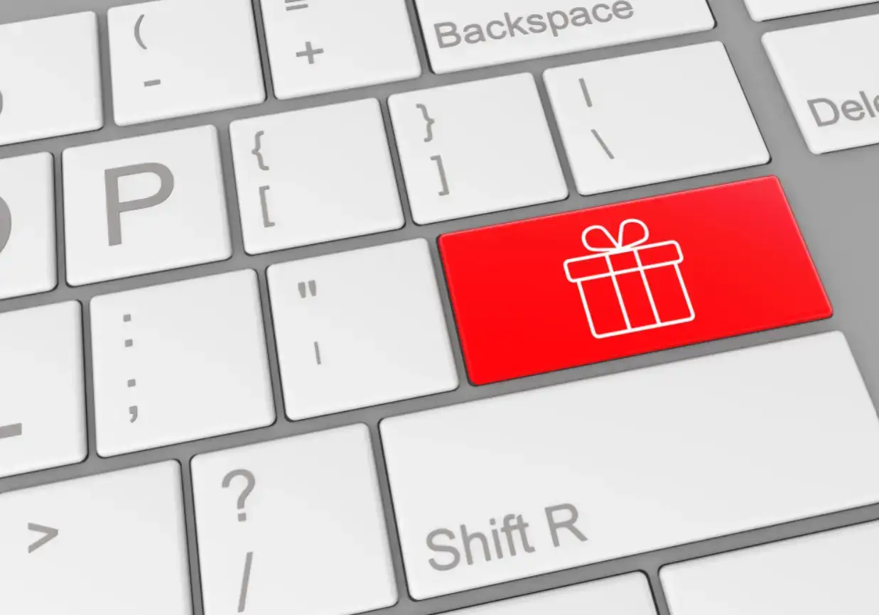 special-button-with-gift-box-laptop-keyboard