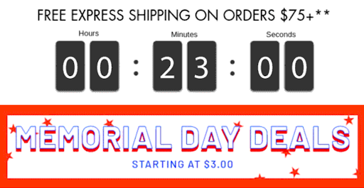 screenshot of countdown timer