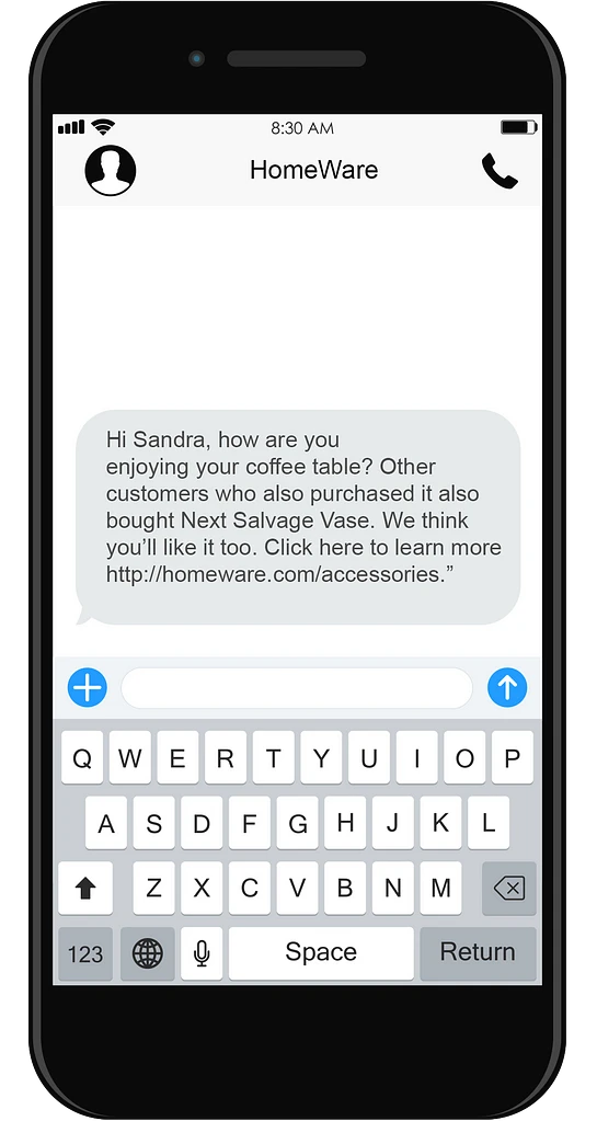 upsell-sms-personalization-example