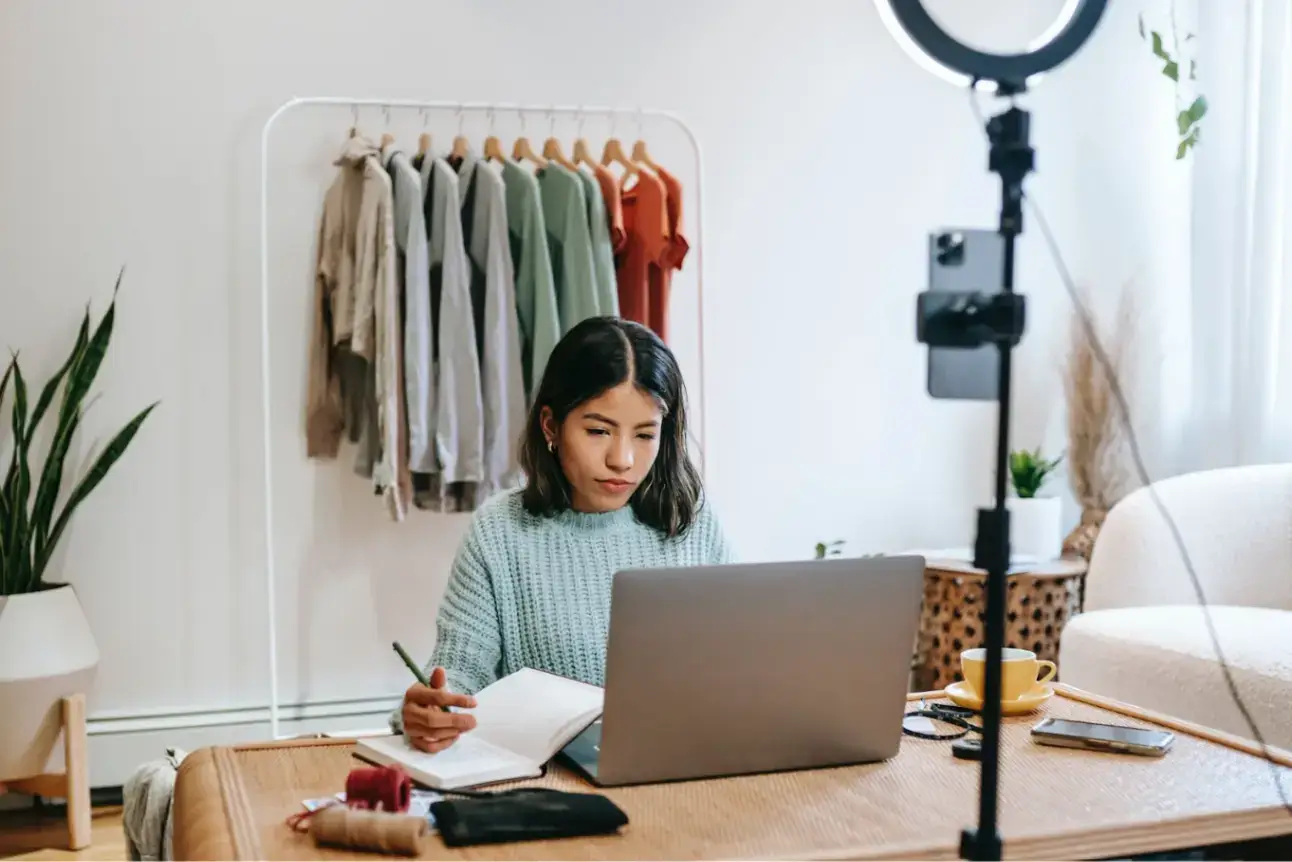 woman-working-on-project-at-home